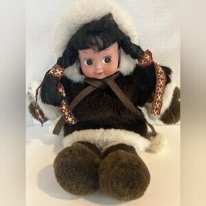 Arctic Circle Alaskan Friends Eskimo Girl Doll Plush Beanbag 11”